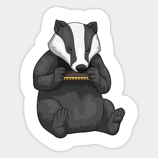 Badger Musician Harmonica Music Sticker